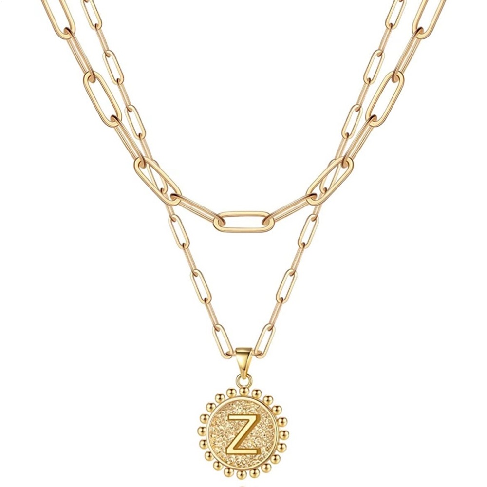 Z | 14 K Dainty Layered Initial Necklace for Women *NEW*